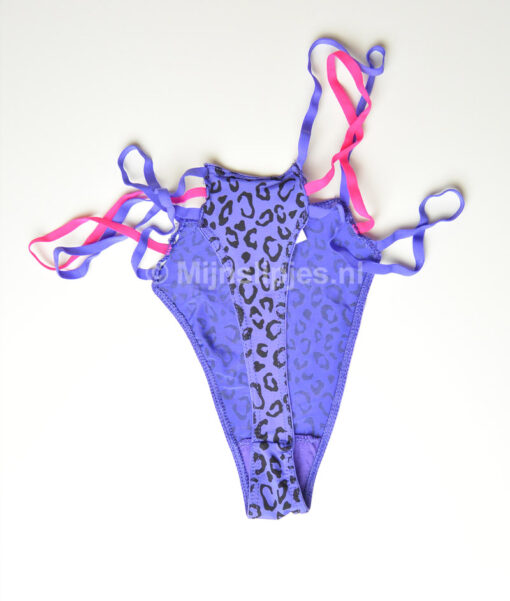 Sexy Luipaard String Paars - Afbeelding 2