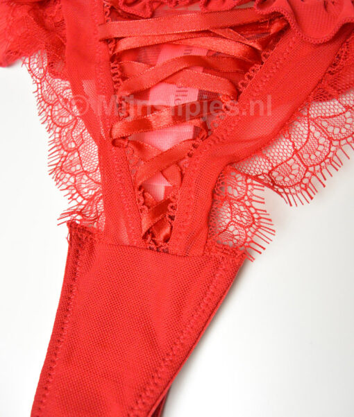 Leuke Rode String met Veters - Afbeelding 3