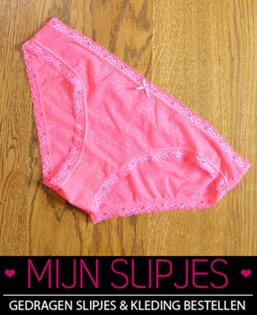Gedragen doorschijnende slip roze