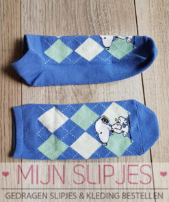Blauwe Snoopy sneakersokjes
