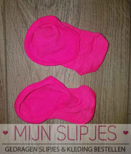 Fluor roze sport kousenvoetjes