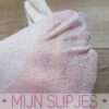 Gedragen 40 denier witte glans panty
