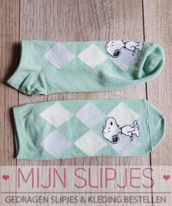 Groene Snoopy sneakersokjes