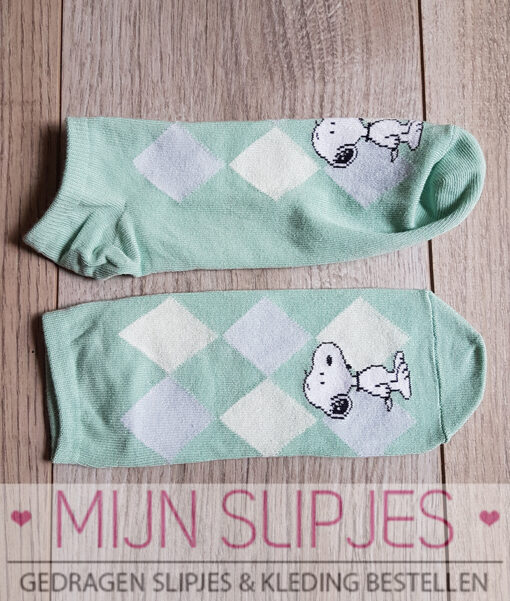 Groene Snoopy sneakersokjes