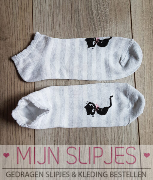 Schattige sneakersokjes met katjes