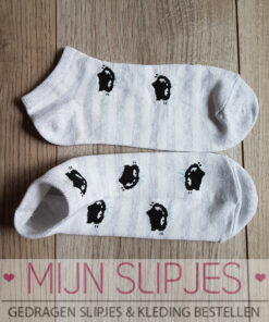 Schattige sneakersokjes met kattenkopjes