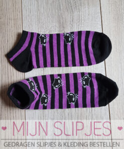 Sneakersokjes met kattenkopjes
