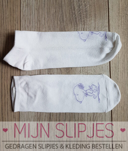 Witte Snoopy sneakersokjes