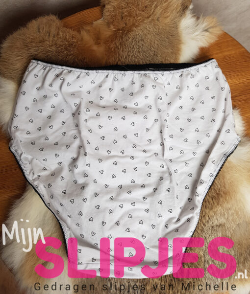 Hoge gedragen katoenen slip met schattige kleine hartjes - Afbeelding 2
